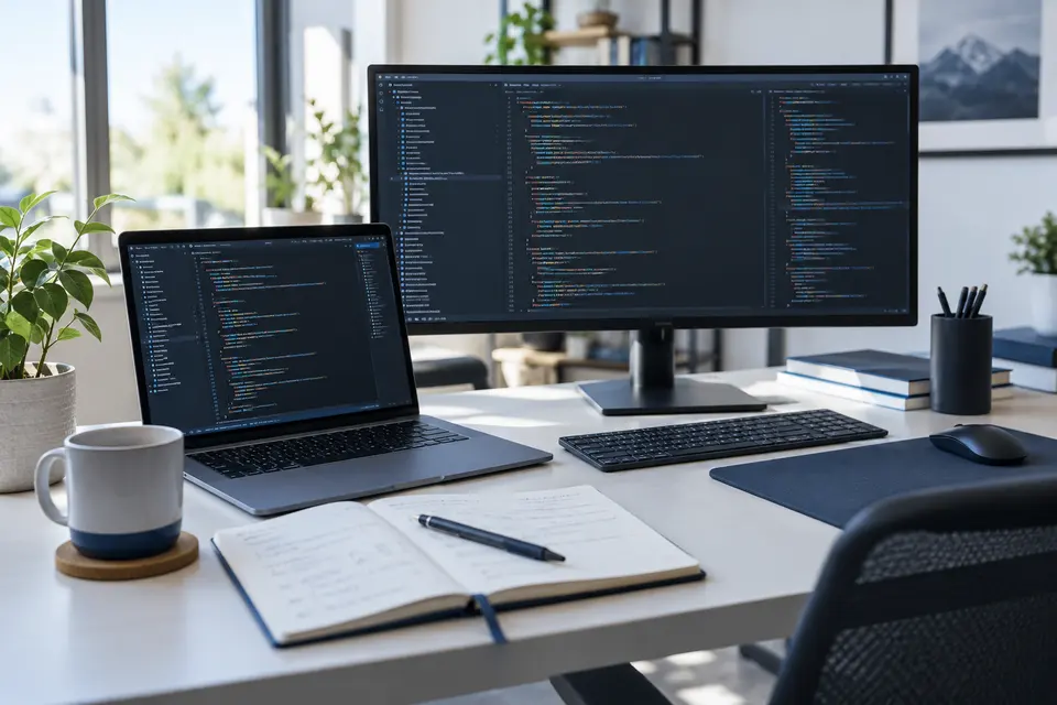 Software development workstation; illustrative image
